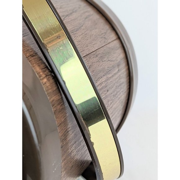 Vintage MCM Vinyl Faux Wood Ice Bucket with Lid Mid Century Barware Wine Chiller - Picture 8 of 9